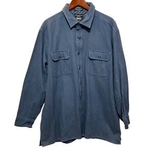 Levis Mens Lined Shirt Jacket XXL Blue Cotton Workwear Chore Coat Rugged Utility